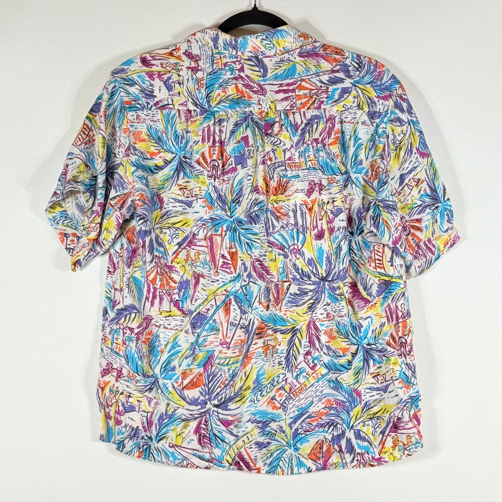 Vintage Esprit Women Small Shirt Tropical Euro Beach Resort Sailboat Multicolor - Picture 5 of 9